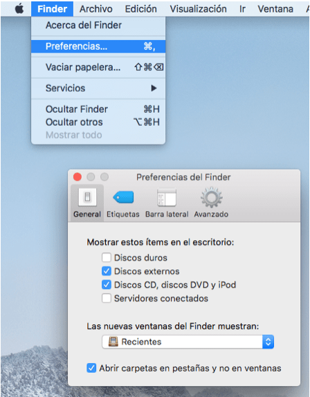 Personalización Finder en macOS